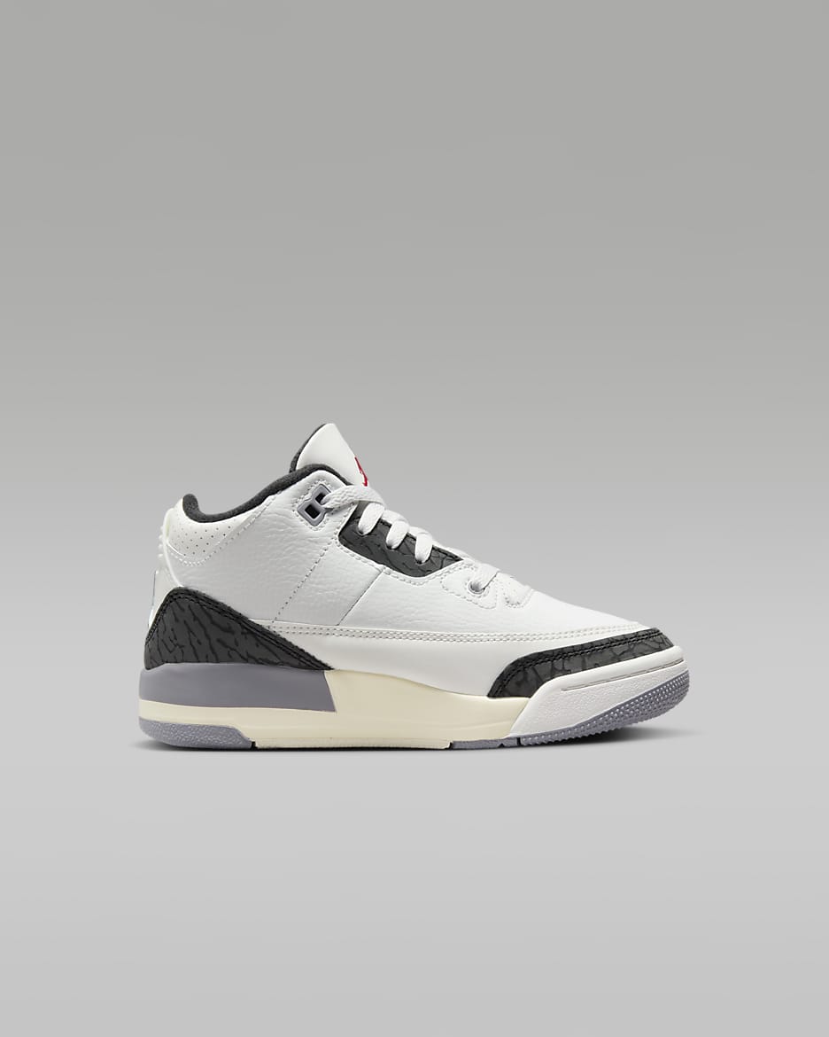 Jordan 3 Retro Cement Grey Little Kids Shoes. Nike